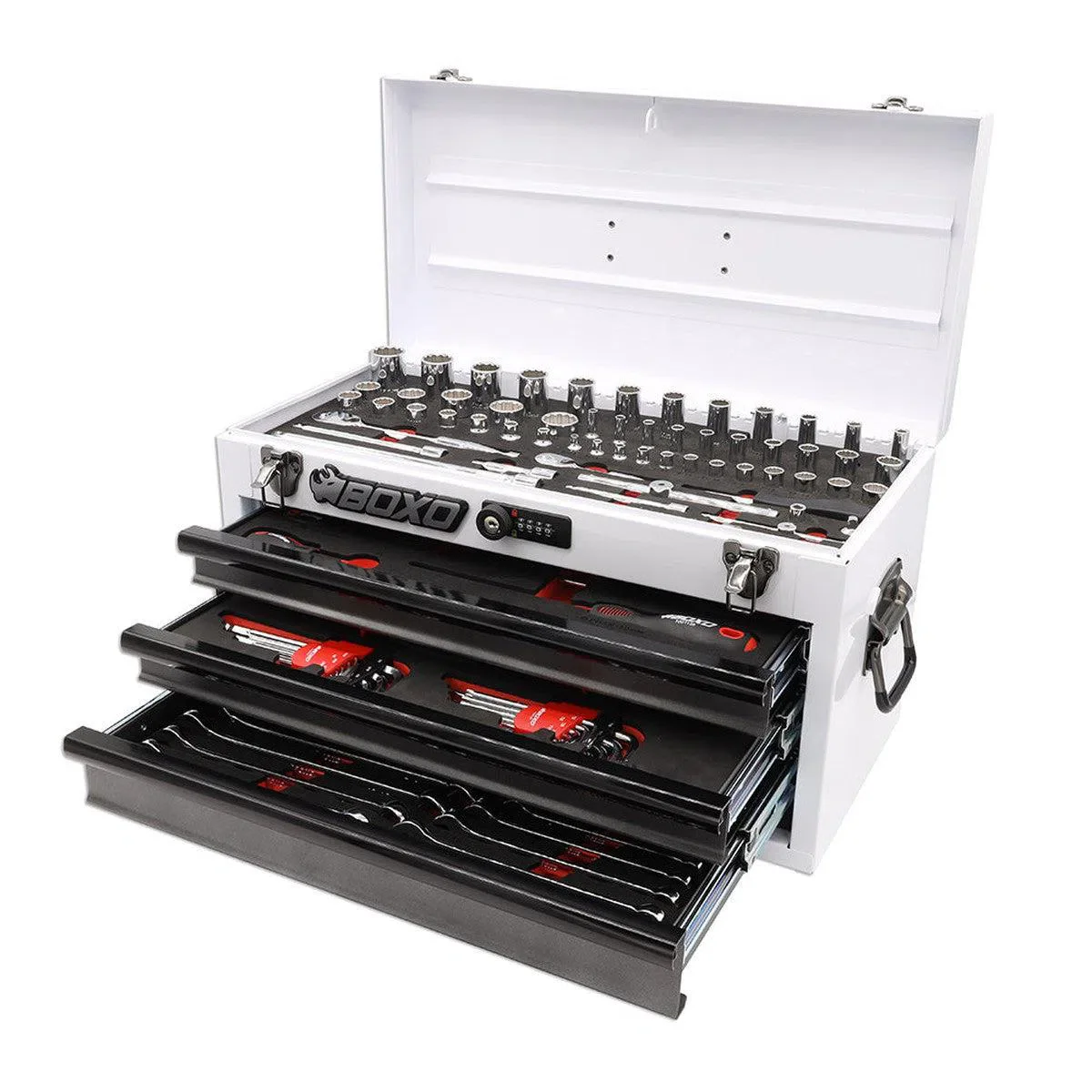 117-Piece SAE 3-Drawer Hand Carry Tool Box - Image 3