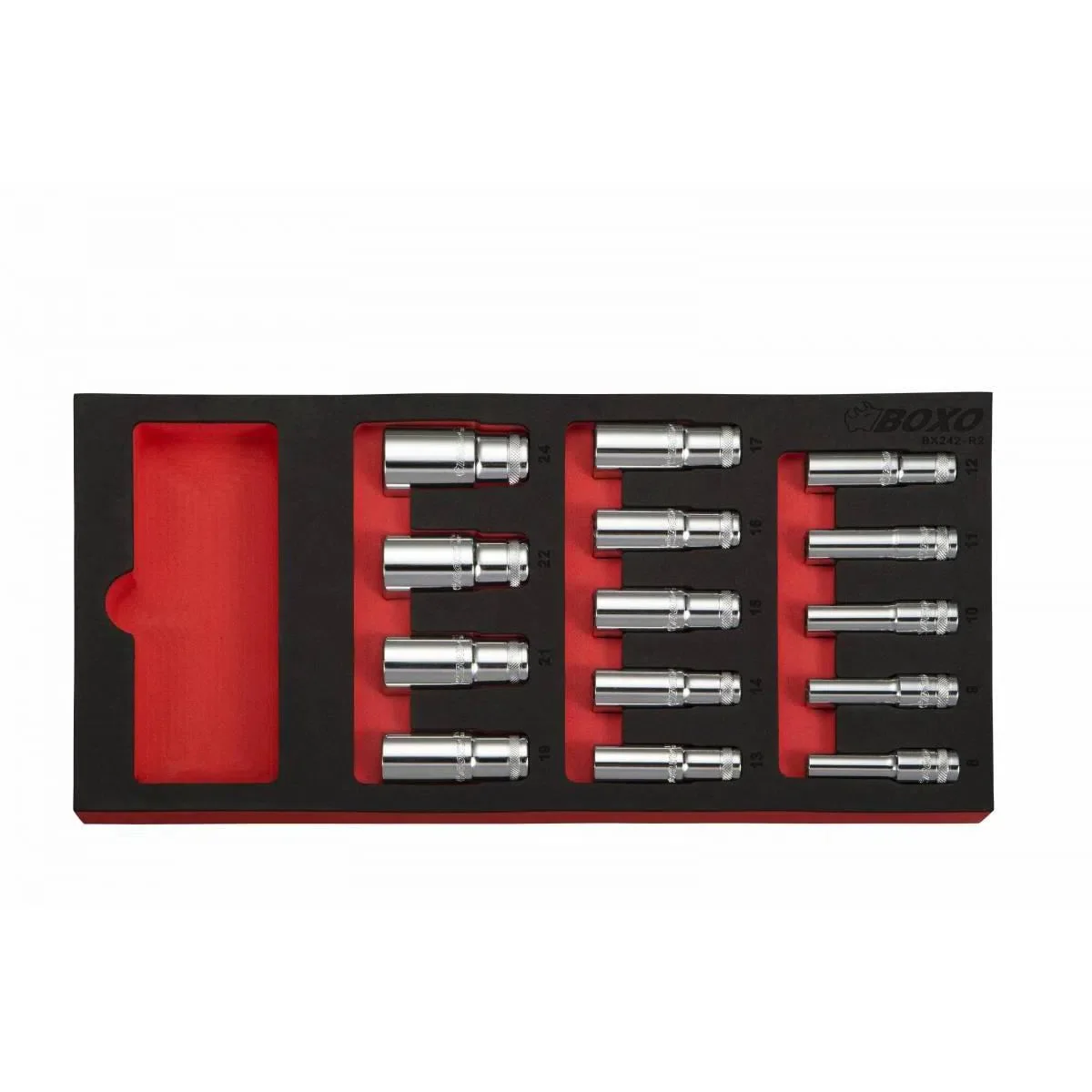 14-Piece 3/8" Drive Metric Deep 6-Point Socket Set | 1/3rd EVA Foam