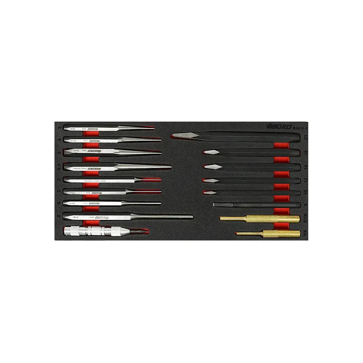 17-Piece Punch & Chisel Set | 1/3 Drawer EVA Foam