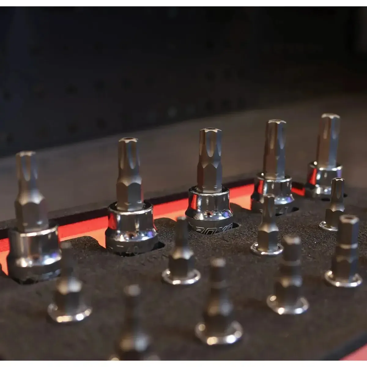 17-Piece 1/4" & 3/8" Drive Tamper Proof Hex & Torx Bit Socket Set | 1/9 Drawer EVA Foam - Image 3