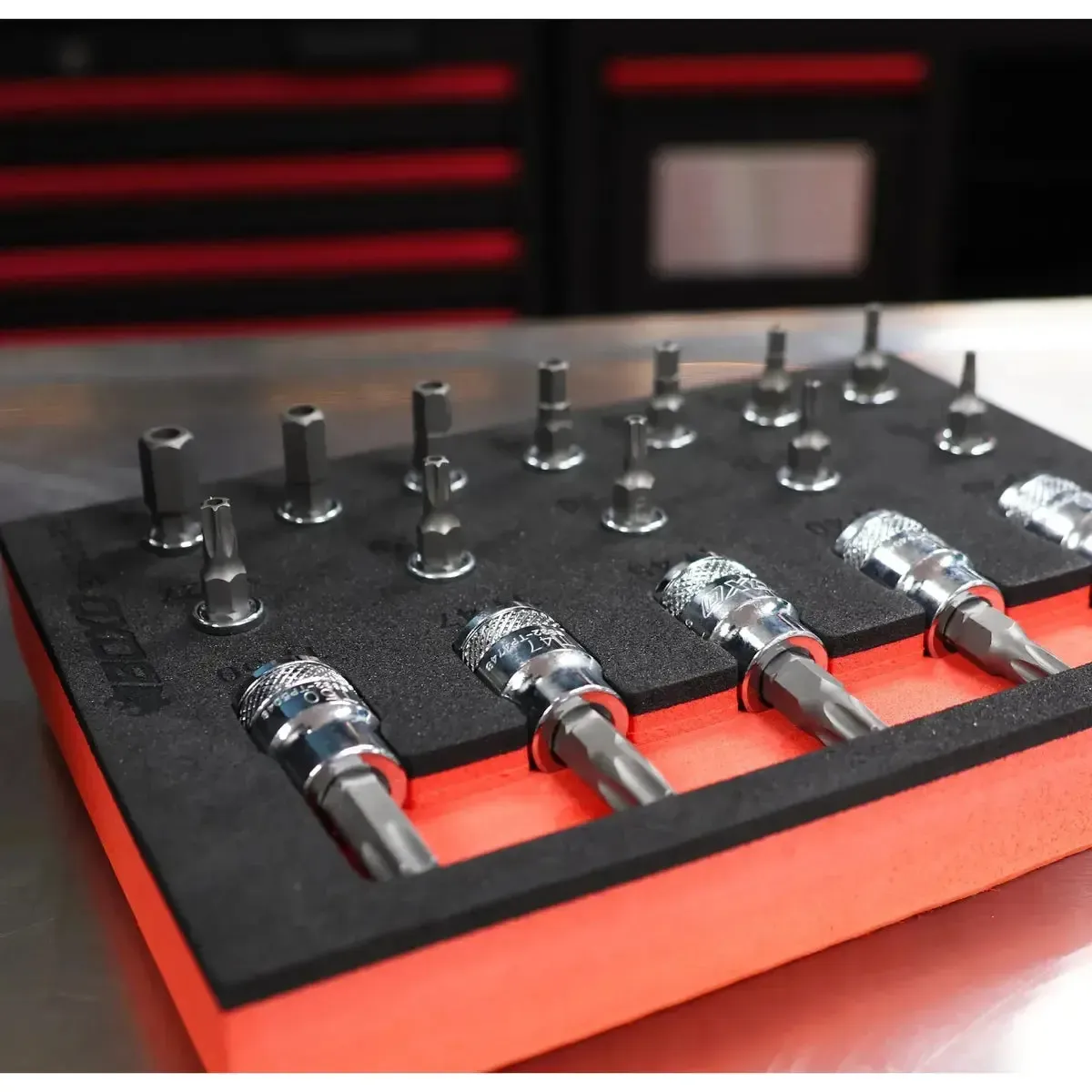 17-Piece 1/4" & 3/8" Drive Tamper Proof Hex & Torx Bit Socket Set | 1/9 Drawer EVA Foam - Image 6