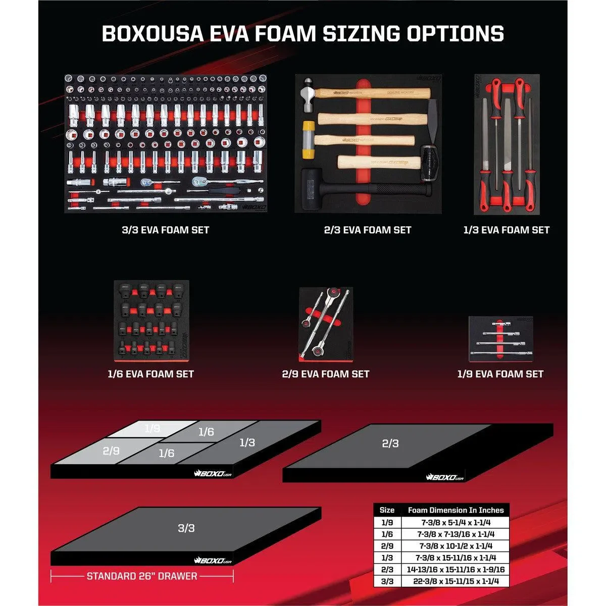 6-Piece Socket Adaptor Set | 1/9th EVA Foam - Image 2