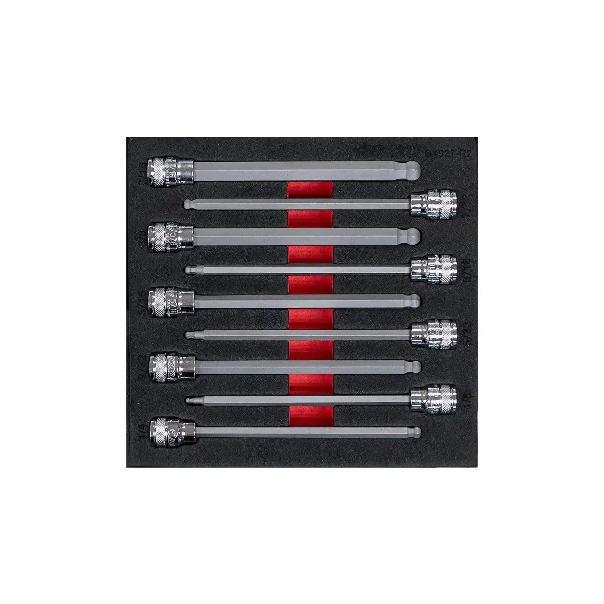 9-Piece 3/8" Drive SAE Extra-Long Ball Point Hex Bit Socket Set | 1/6 Drawer EVA Foam