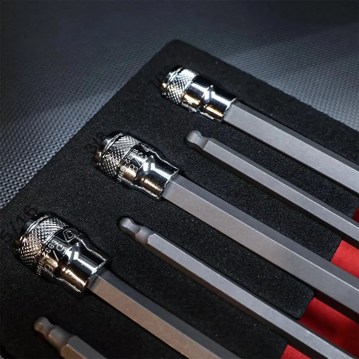 9-Piece 3/8" Drive SAE Extra-Long Ball Point Hex Bit Socket Set | 1/6 Drawer EVA Foam - Image 4