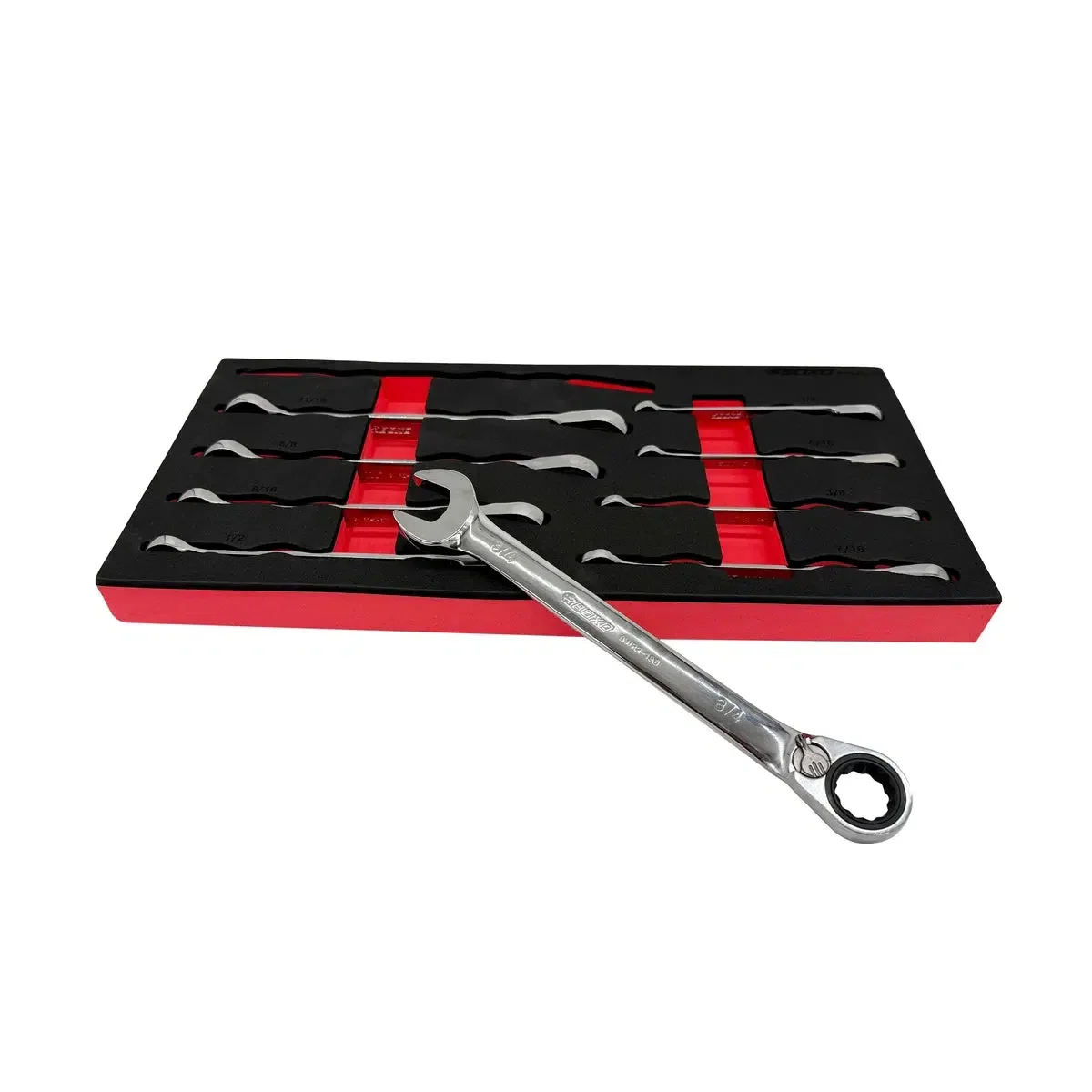 9-Piece SAE Reversible Ratcheting Wrench Set | 1/3rd EVA Foam - Image 2