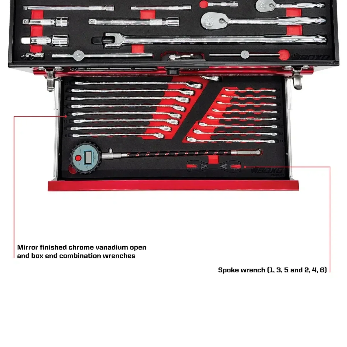 MotoBox | Ricky Carmichael 3-Drawer Portable Tool Box with 103-Piece Metric Motorcycle Tool Set - Image 7