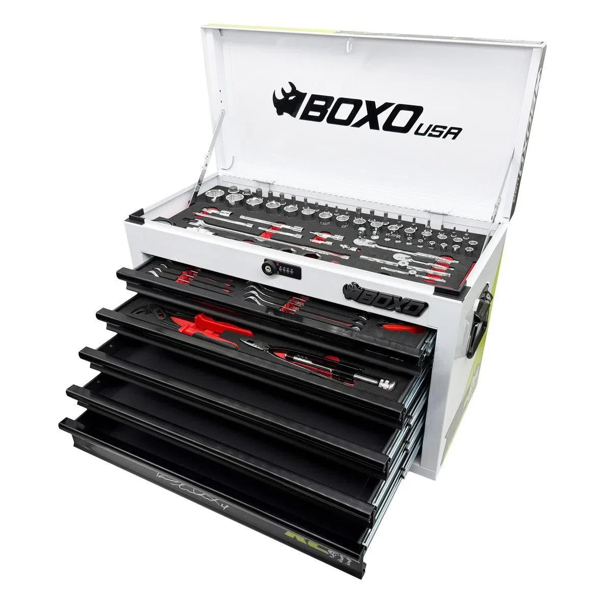 MotoBox | Ricky Carmichael 26" 5-Drawer Portable Tool Box with 103-Piece Metric Motorcycle Tool Set - Image 10
