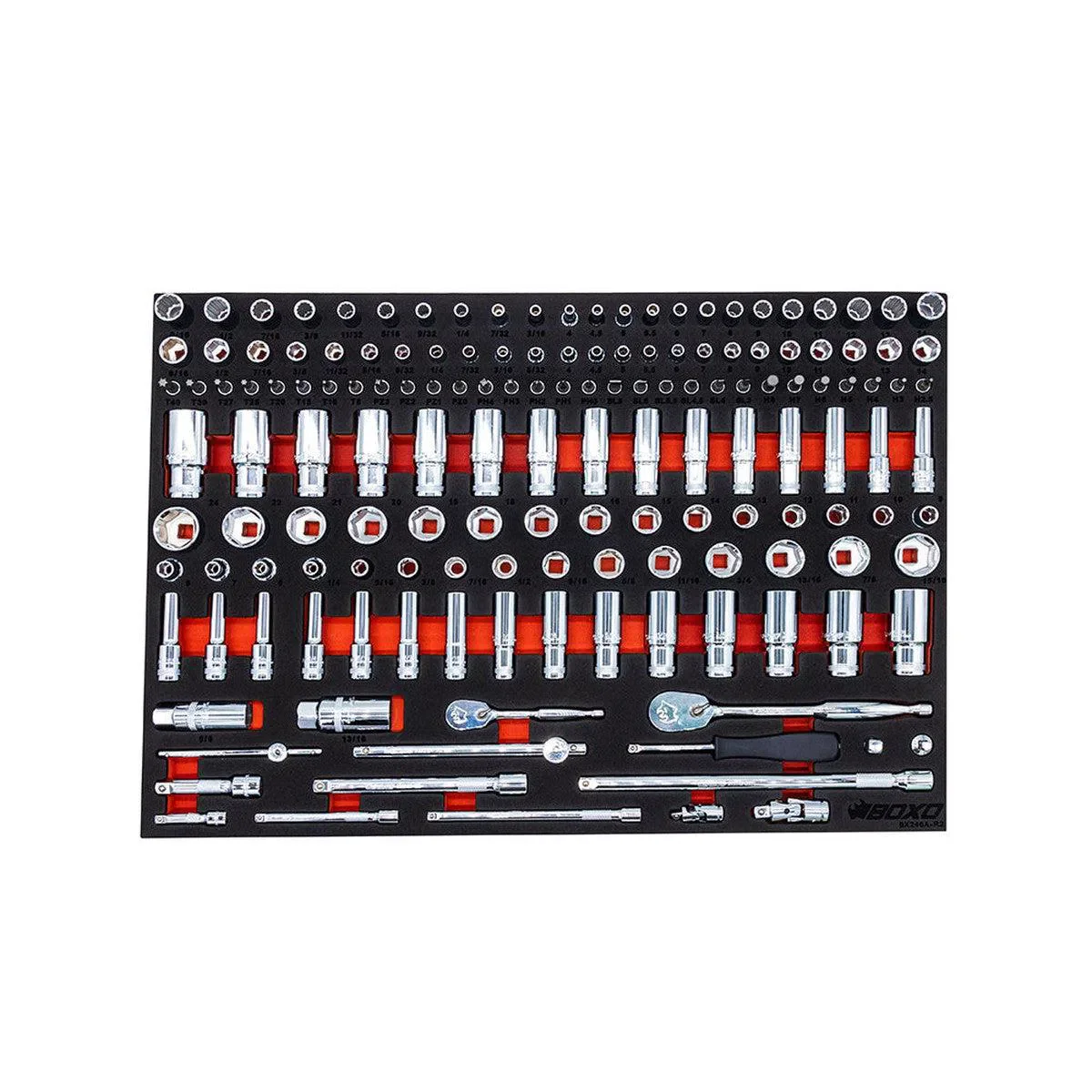 Pro Series | 45" 19-Drawer Rolling Tool Box with 222-Piece Master Tool Set | White and Red - Image 8