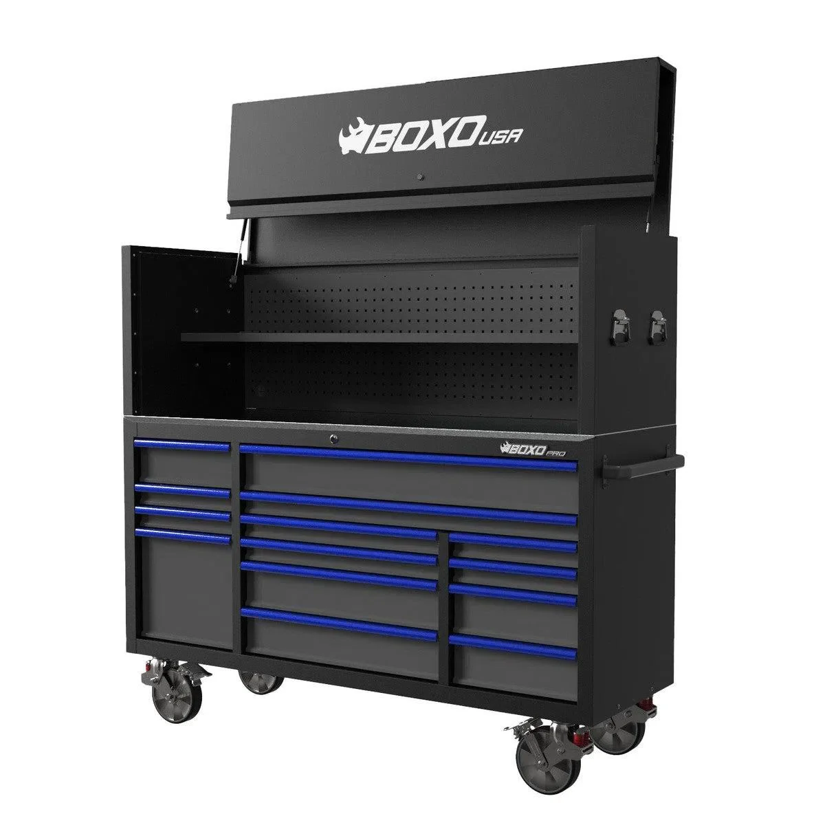 Pro Series | 72" 14-Drawer Garage Top Rolling Tool Box with 222-Piece Master Tool Set | Black - Image 8