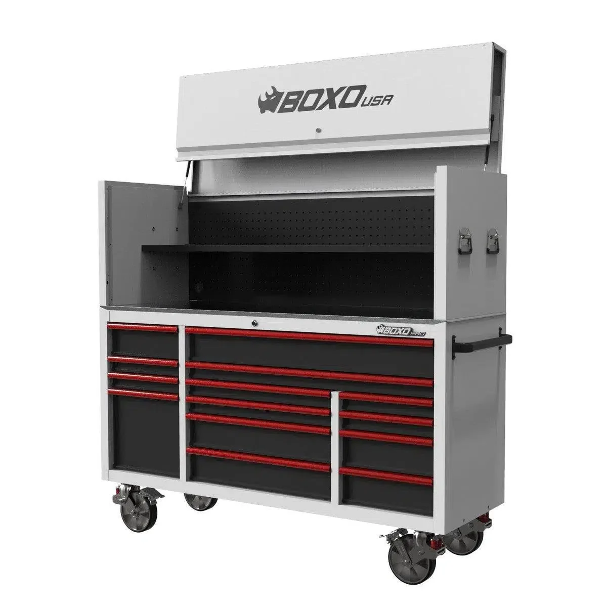 Pro Series | 72" 14-Drawer Garage Top Rolling Tool Box with 222-Piece Master Tool Set | White - Image 7